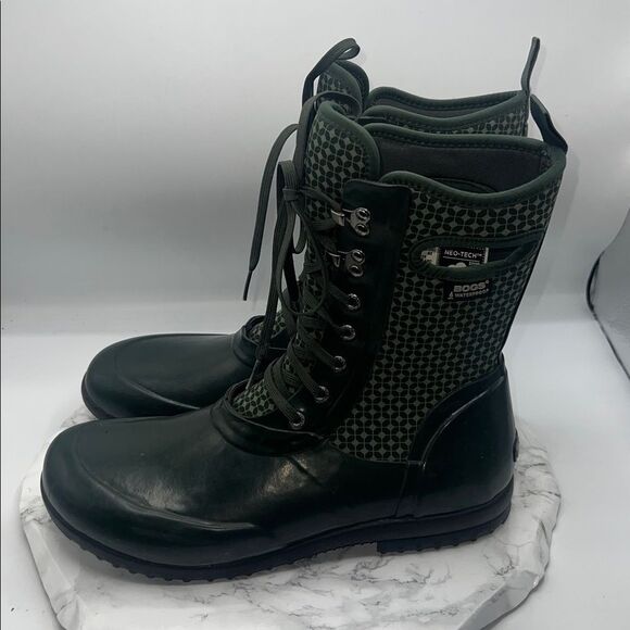 BOGS Hunter Green  Sidney Cravat  Waterproof Rain Snow Boots-12 - Picture 3 of 7